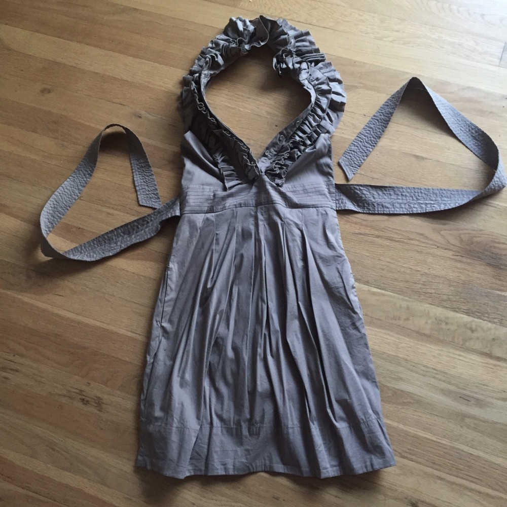 BCBG Pleated Ruffle Collar Dress